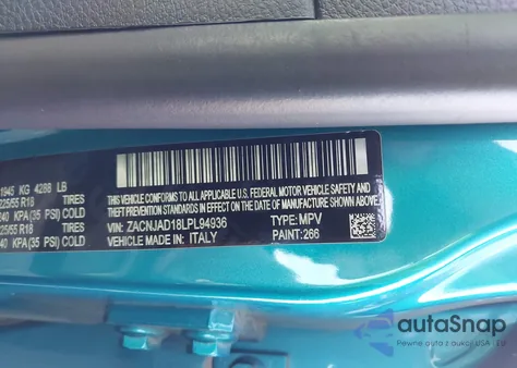 2020 Jeep Renegade Limited Fwd z USA, uszkodzony, nr VIN ZACNJAD18LPL94936